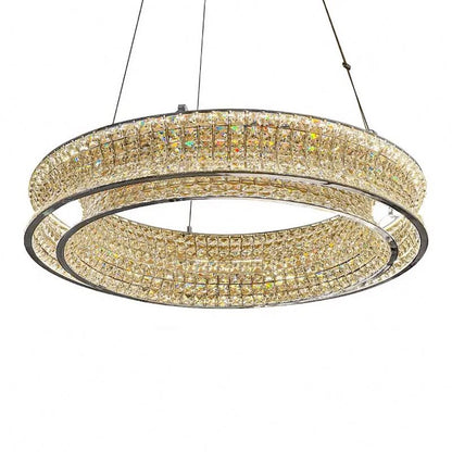 Lampadario LED con telecomando, LLC160/500CH, cristallo e metallo, 54W, 1 cerchio, dimmerabile, altezza regolabile, luce fredda/calda/neutra, illuminazione di lusso Lampadari LED con telecomando Titolo predefinito Alessandro Design
