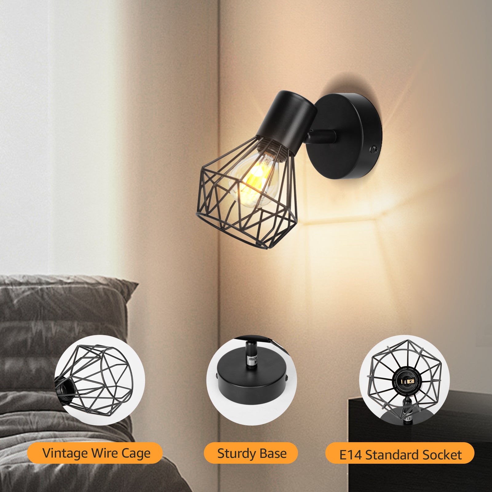 Lampadario con paralume, GRACIE, Diamond, 1XE14, Nero, Metallo Lampadari classici Titolo predefinito Alessandro Design