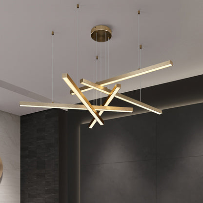 Lampadario LED a sospensione con telecomando GINEVRA 63W, 5 Elementi, Luce Fredda/Calda/Neutra, Lampadari LED Oro con telecomando Titolo predefinito Alessandro Design