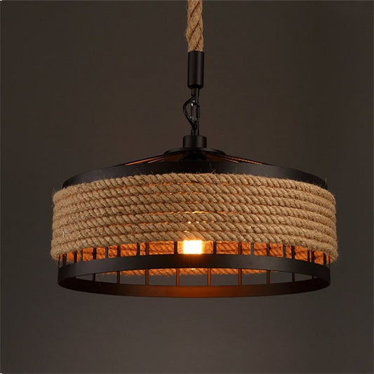 Lampadario vintage LV300/300BK, 1xE27, fienile rustico, corda e metallo, 30 cm, marrone Lampadari vintage Titolo predefinito Alessandro Design