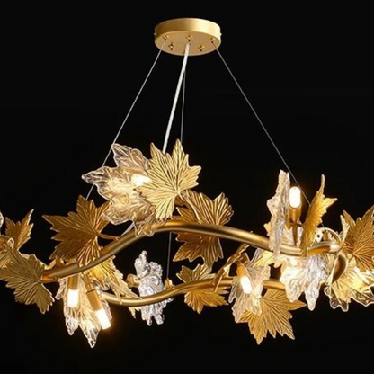 Lampadario Moderno, LEAFORA Regalis, 2 Cerchi, 12xE14, Diametro 80cm, Oro, Altezza Regolabile, Metallo e Cristallo Lampadari Moderni Titolo predefinito Alessandro Design