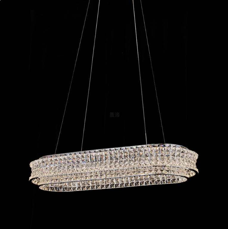 Lampadario LED con Telecomando, LLC160/750X350CH, Cristallo e Metallo, 71W, Dimmerabile, Altezza Regolabile, Luce Fredda/Calda/Neutra, Illuminazione di Lusso Lampadari LED con Telecomando Titolo predefinito Alessandro Design