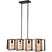 Lampadario vintage LV560/4BK, 4XE27, fienile rustico, legno e metallo, 85 cm, lampadari vintage neri Titolo predefinito Alessandro Design