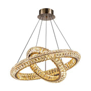 Lampadario LED con telecomando, LLC132/300GD, cristallo e metallo, 37W, 2 cerchi, dimmerabile, 3000K/4000K/6000K, Illuminazione di lusso Lampadari LED con telecomando Titolo predefinito Alessandro Design