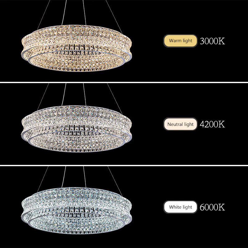 Lampadario LED con telecomando, LLC160/500CH, cristallo e metallo, 54W, 1 cerchio, dimmerabile, altezza regolabile, luce fredda/calda/neutra, illuminazione di lusso Lampadari LED con telecomando Titolo predefinito Alessandro Design