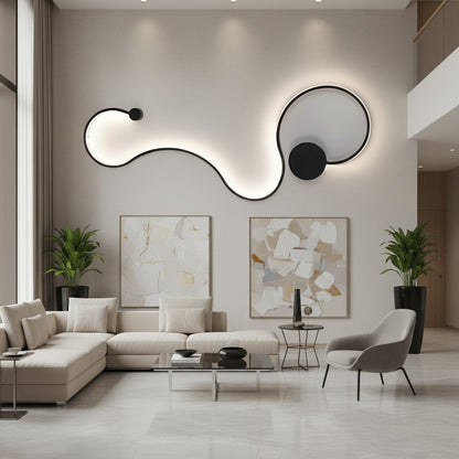 Lampada da parete a LED Delilah 36W Luce decorativa Fredda/Calda/Neutra Lampade da parete per interni in metallo e silicone nero Titolo predefinito Alessandro Design