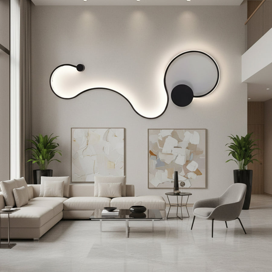 Lampada da parete a LED Delilah 36W Luce decorativa Fredda/Calda/Neutra Lampade da parete per interni in metallo e silicone nero Titolo predefinito Alessandro Design