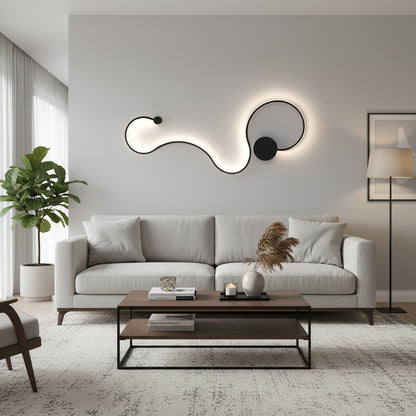 Lampada da parete a LED Delilah 36W Luce decorativa Fredda/Calda/Neutra Lampade da parete per interni in metallo e silicone nero Titolo predefinito Alessandro Design
