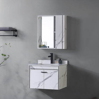 Set mobili da bagno CORFU, 80x48 cm, 2 pezzi, mobili da bagno in bianco e nero Titolo predefinito Alessandro Design