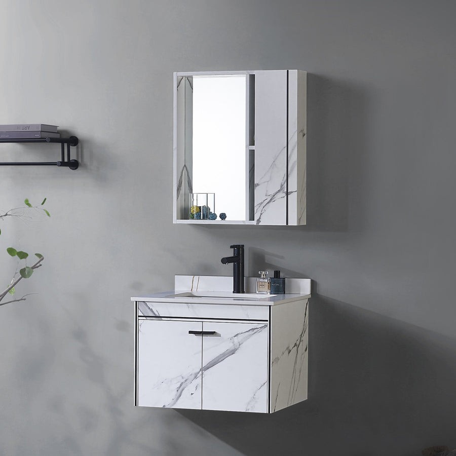 Set mobili da bagno CORFU, 80x48 cm, 2 pezzi, mobili da bagno in bianco e nero Titolo predefinito Alessandro Design
