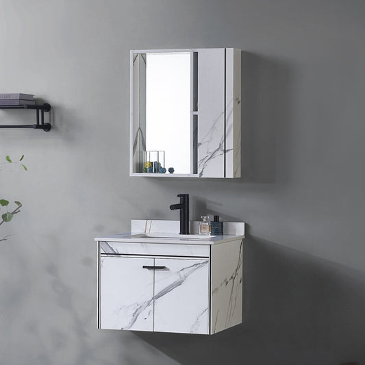Set Mobili da Bagno CORFU, 60x48 cm, 2 Pezzi, Mobili da Bagno in Bianco e Nero Titolo predefinito Alessandro Design