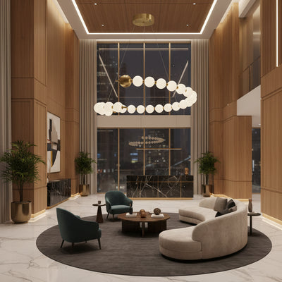 Lampadario LED Aurelia 41W in acrilico con telecomando, dimmerabile, 3000K/4000K/6000K, oro, metallo e acrilico