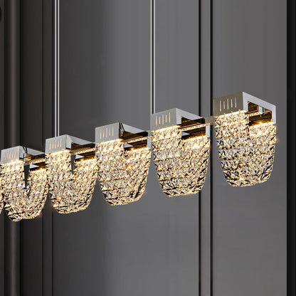 Lampadario LED a Sospensione, STRATUS Supremo, Cristallo e Metallo, 15W, Luce Fredda/Calda/Neutra 3000K/4000K/6000K, Illuminazione Lussuosa Cristal Candelabra Titolo predefinito Alessandro Design
