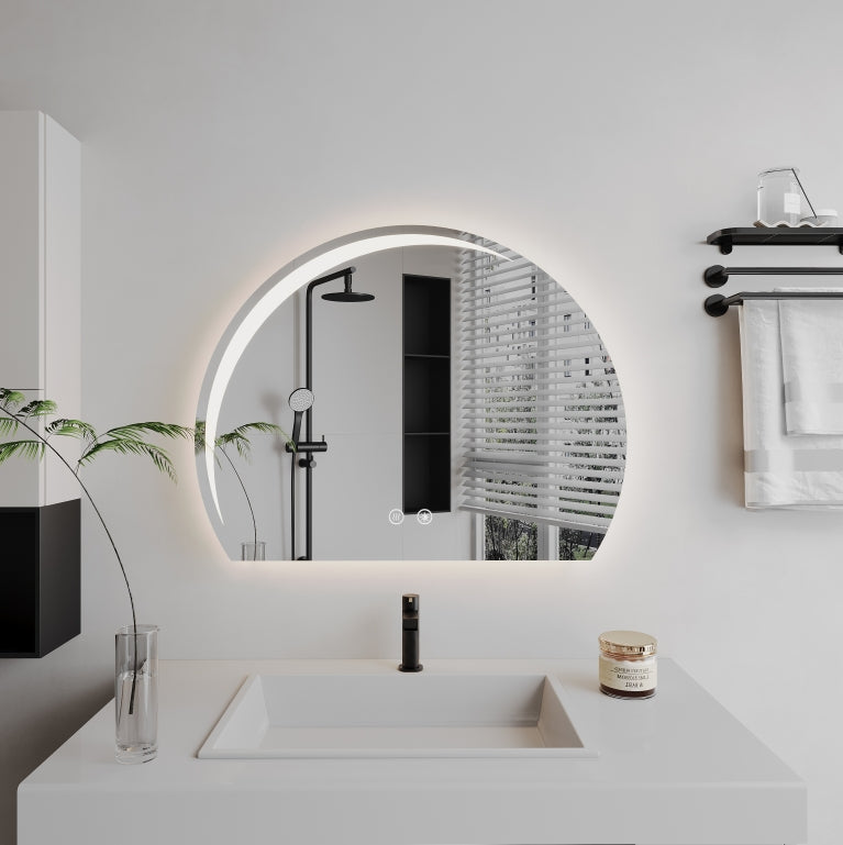 Specchio ovale a LED, antiappannante, 60x54 cm, Z014 Basic Touch Specchi Korman E Titolo predefinito Alessandro Design