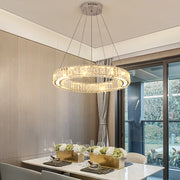 Lampadario LED con telecomando LLC130/1CH, Cristallo e metallo, 31W, 1 Cerchio, Dimmerabile, Altezza regolabile, Luce fredda/calda/neutra, Illuminazione di lusso Lampadari LED con telecomando Titolo predefinito Alessandro Design