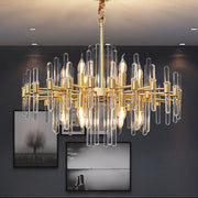 Lampadario in Cristallo CC850/620GD, 10xE14, 62X45cm, Altezza Regolabile, Oro Lucido, Design Elegante, Metallo e Cristalli Lampadari in Cristallo Titolo predefinito Alessandro Design
