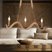 Lampadario in corda, 3xE27, marrone, metallo e corda LV572/3BK Lampadari vintage Titolo predefinito Alessandro Design