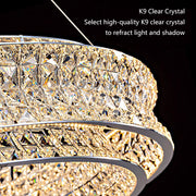 Lampadario LED con telecomando, LLC160/500CH, cristallo e metallo, 54W, 1 cerchio, dimmerabile, altezza regolabile, luce fredda/calda/neutra, illuminazione di lusso Lampadari LED con telecomando Titolo predefinito Alessandro Design