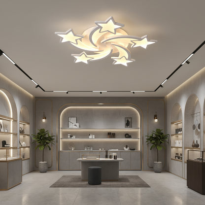 Lampadario a LED con telecomando IPOMOEA 85W, 5 Stelle, Luce Fredda/Calda/Neutra, Dimmerabile, Lampadario a LED Bianco con telecomando Titolo predefinito Alessandro Design