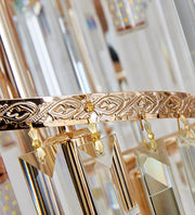 Lampadario in Cristallo CC8043/600H1800GD, Diametro 60 cm, Altezza 180 cm, Oro Lucido, Altezza Regolabile, Design Elegante Lampadario in Cristallo Titolo predefinito Alessandro Design