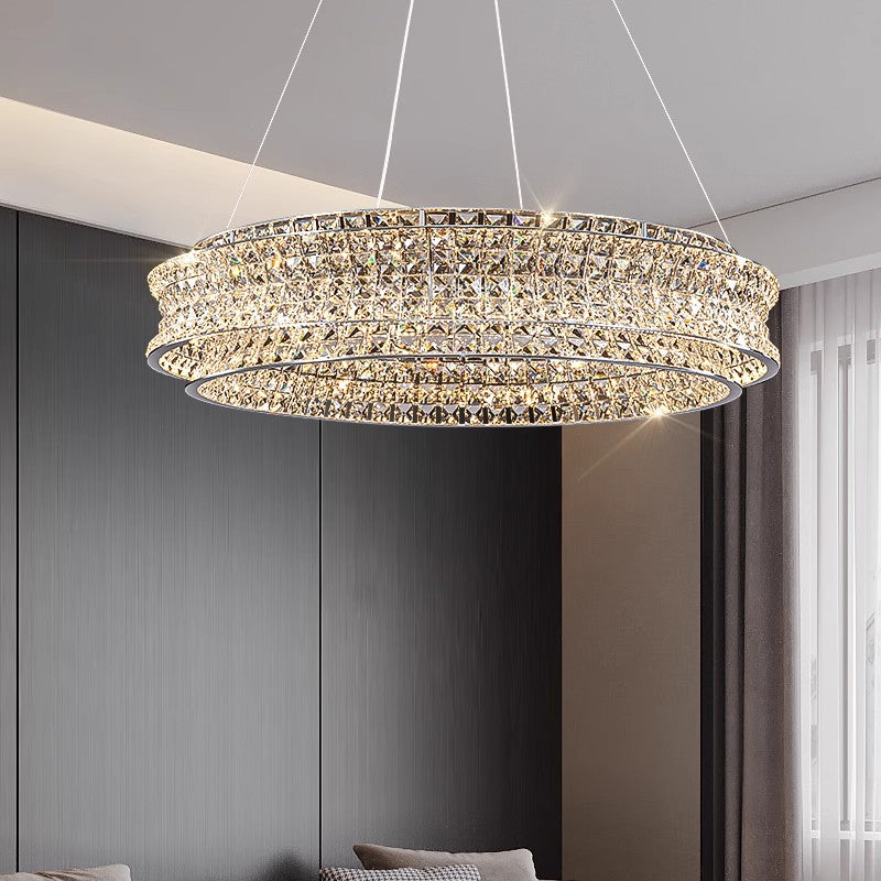Lampadario LED con telecomando, LLC160/500CH, cristallo e metallo, 54W, 1 cerchio, dimmerabile, altezza regolabile, luce fredda/calda/neutra, illuminazione di lusso Lampadari LED con telecomando Titolo predefinito Alessandro Design