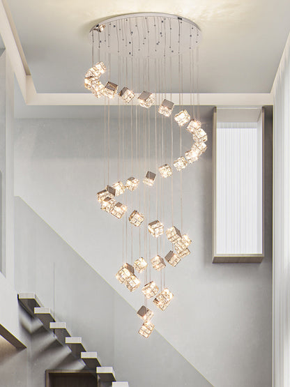 Candelabru Modern LED CM526/18, 51W, Diametru 58.5cm, Inaltime Reglabila, Crom
