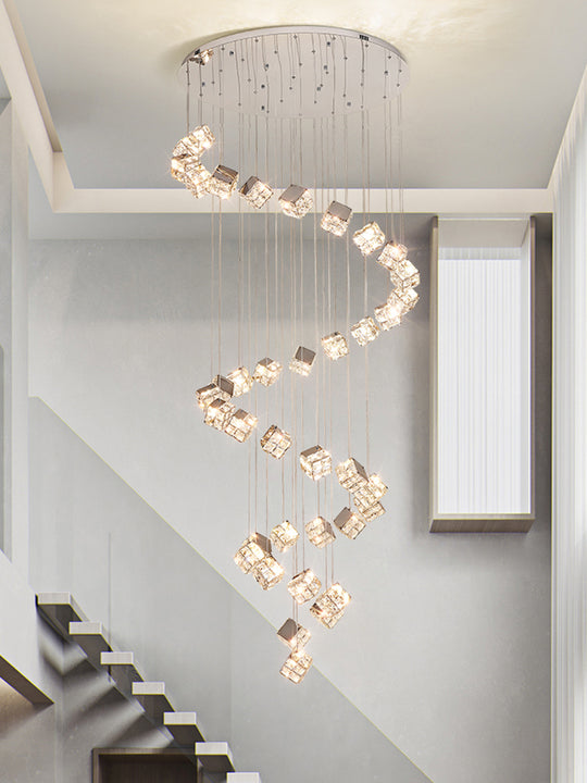 Lampadario LED Moderno CM526/18, 51W, Diametro 58,5cm, Altezza Regolabile, Cromo