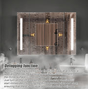 Specchio LED con Contenitore AXEN 100x70 cm Striscia Verticale Bianca e Sensore Touch Specchi Armadietti Titolo predefinito Alessandro Design