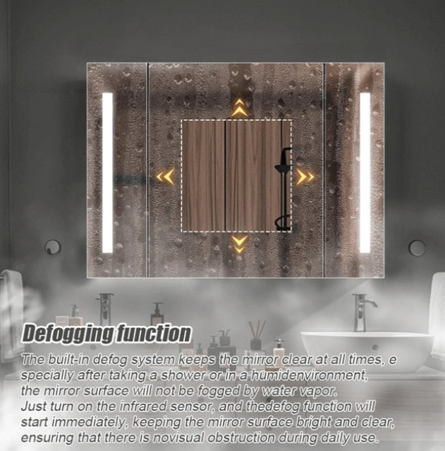 Specchio LED con Contenitore AXEN 100x70 cm Striscia Verticale Bianca e Sensore Touch Specchi Armadietti Titolo predefinito Alessandro Design