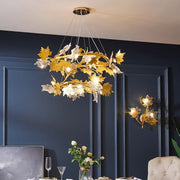 Lampadario Moderno, LEAFORA Regalis, 2 Cerchi, 12xE14, Diametro 80cm, Oro, Altezza Regolabile, Metallo e Cristallo Lampadari Moderni Titolo predefinito Alessandro Design