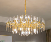 Lampadario in Cristallo CC850/620GD, 10xE14, 62X45cm, Altezza Regolabile, Oro Lucido, Design Elegante, Metallo e Cristalli Lampadari in Cristallo Titolo predefinito Alessandro Design