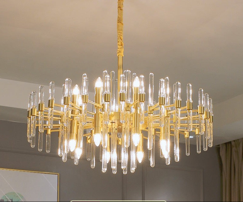 Lampadario in Cristallo CC850/620GD, 10xE14, 62X45cm, Altezza Regolabile, Oro Lucido, Design Elegante, Metallo e Cristalli Lampadari in Cristallo Titolo predefinito Alessandro Design