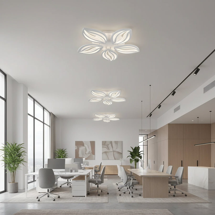 Lampadario a LED con telecomando ORCHID 66W, 5 Petali, Luce Fredda/Calda/Neutra, Dimmerabile, Lampadario a LED Bianco con telecomando Titolo predefinito Alessandro Design