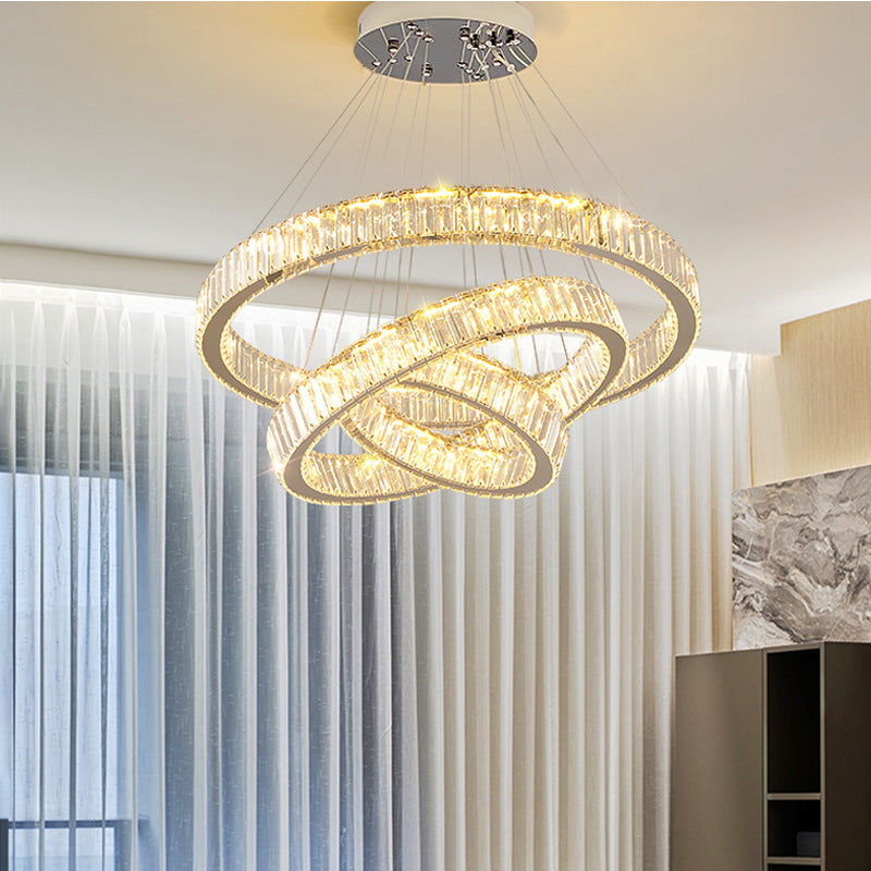 Lampadario LED con telecomando LLC130/3CH, Cristallo e metallo, 119W, 3 cerchi, dimmerabile, altezza regolabile, luce fredda/calda/neutra, illuminazione di lusso Lampadari LED con telecomando Titolo predefinito Alessandro Design