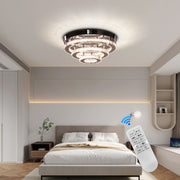 Lampadario LED in cristallo con telecomando LLC151/500CH, 64W, 3 elementi, luce fredda/calda/neutra, dimmerabile, Lampadari LED con telecomando in cromo lucido Titolo predefinito Alessandro Design
