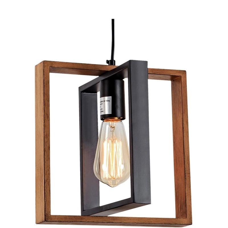 Lampadario vintage LV560/4BK, 4XE27, fienile rustico, legno e metallo, 85 cm, lampadari vintage neri Titolo predefinito Alessandro Design
