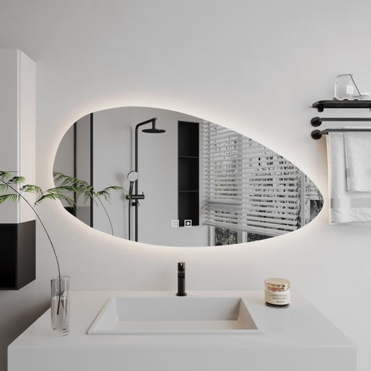 Specchio ovale a LED, antiappannante, 80x50 cm, Z012 Basic Touch Specchi Korman E Titolo predefinito Alessandro Design