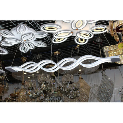 Lampadario LED a Sospensione con Telecomando WAVE 89W, Lineare, Luce Fredda/Calda/Neutra, Dimmerabile, Bianco, Lampadari LED con Telecomando Titolo predefinito Alessandro Design