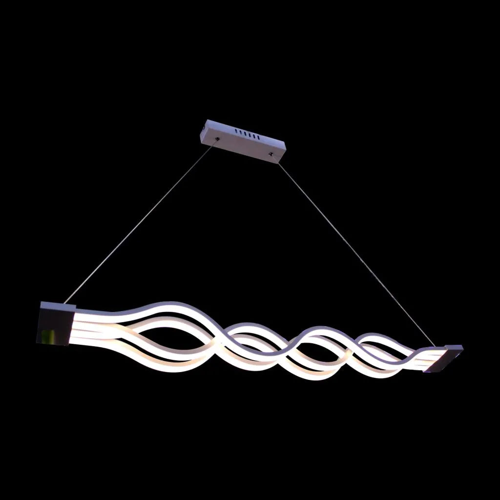 Lampadario LED a Sospensione con Telecomando WAVE 89W, Lineare, Luce Fredda/Calda/Neutra, Dimmerabile, Bianco, Lampadari LED con Telecomando Titolo predefinito Alessandro Design