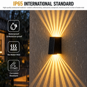 CALMO Lampada da parete a LED da esterno, 8W, Luce calda, IP65, Alluminio, Nero