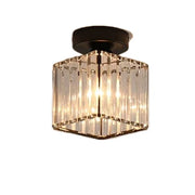 Lampadario Georgiana LC111BK, 1xE27, Diametro 12 cm, Altezza 17 cm, IP20, Nero, Cristallo, Ferro, Lampadine Non Incluse