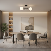 Lampadario a LED e cristallo ORBIT, 55cm, 2xE27, Globi, Nero