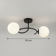 Lampadario a LED e cristallo ORBIT, 55cm, 2xE27, Globi, Nero