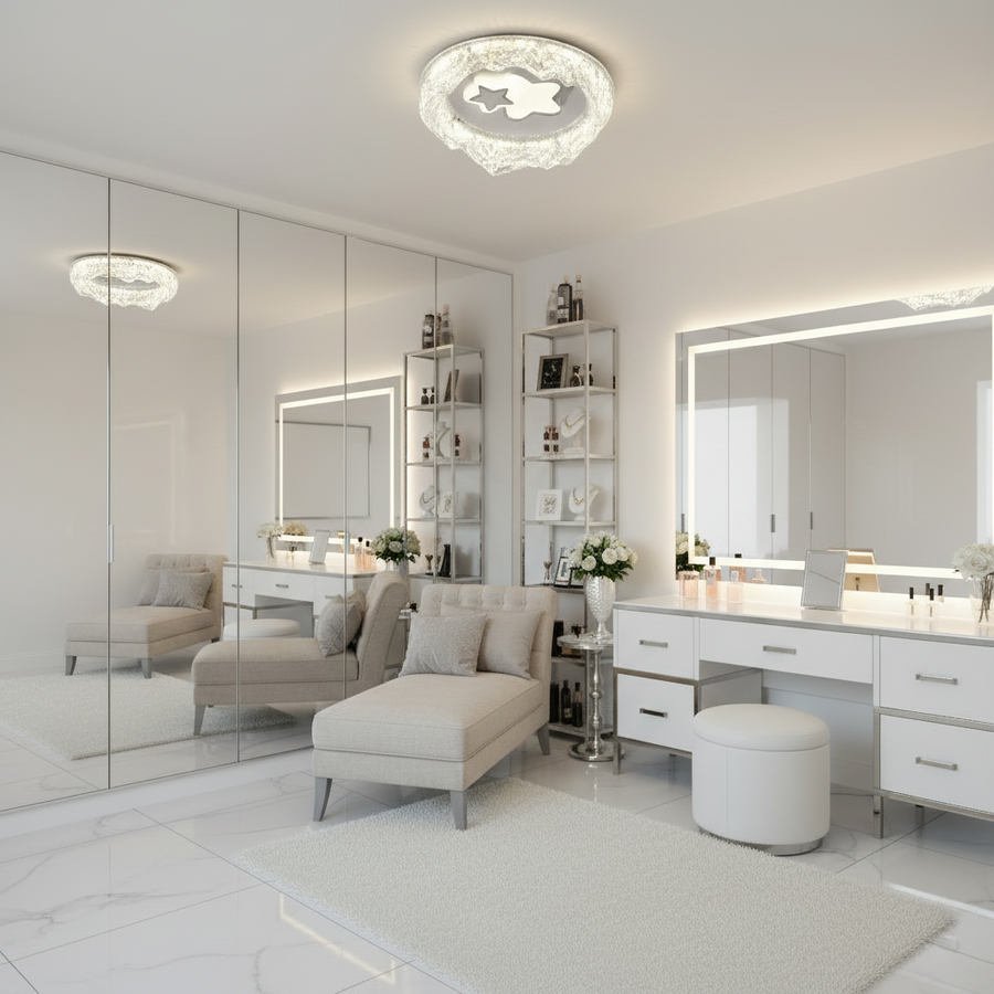 Lampadario LED Petito, 21W, Diametro 18cm, Luce Calda/Neutra/Fredda, Bianco, Metallo e Acrilico
