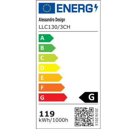 Lampadario LED con telecomando LLC130/3CH, Cristallo e metallo, 119W, 3 cerchi, dimmerabile, altezza regolabile, luce fredda/calda/neutra, illuminazione di lusso Lampadari LED con telecomando Titolo predefinito Alessandro Design