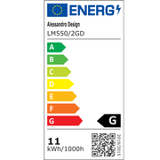 Lampadario LED a Sospensione LM550/2GD, 11W, Luce 3000/4000/6000K, Oro, Altezza Regolabile Lampadari Moderni Titolo predefinito Alessandro Design