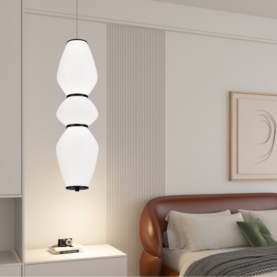 Lampadario LED a Sospensione con Telecomando, LUMA, Luce Calda/Neutra/Fredda, 3000K/4500K/6000K, Diametro 66 cm, Altezza 65 cm, Bianco, Plexiglas, Metallo
