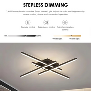 Lampadario LED con Telecomando LINEX, 52W, 4 Elementi, Lineare, Luce Fredda/Calda/Neutra, Dimmerabile, Nero Lampadari LED con Telecomando Titolo predefinito Alessandro Design