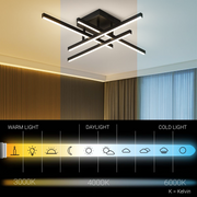 Lampadario LED con Telecomando LINEX, 52W, 4 Elementi, Lineare, Luce Fredda/Calda/Neutra, Dimmerabile, Nero Lampadari LED con Telecomando Titolo predefinito Alessandro Design