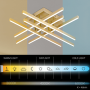 Lampadario LED con Telecomando LINEX, 81W, Luce 3000K/4000K/6000K, Dimmerabile, Oro Lampadari LED con Telecomando Titolo predefinito Alessandro Design